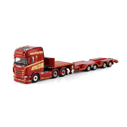 1:50 SCANIA HANS KIRN GMBH S CS20H 6X4 SEMI LOW LOADER 4 AXLE WSI Red Diecast Model