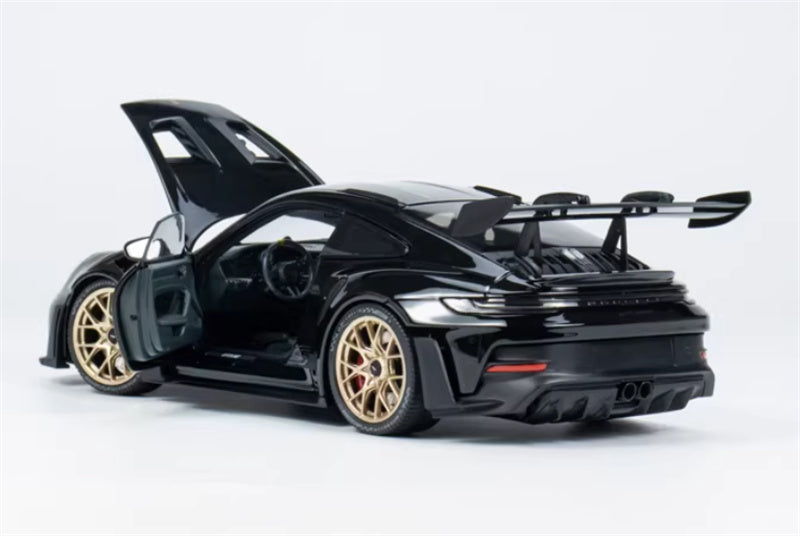 1:18 PORSCHE 911 (992) GT3 RS 2022 Black w/ gold wheel hub  MINICHAMPS Limited Edition 400PCS ONLY DIECAST Car Model