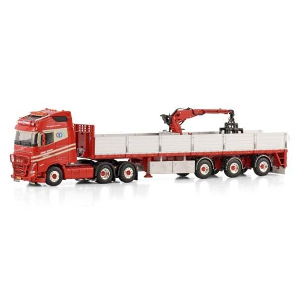 1:50 VOLVO INT. TRANSPORTEN FH5 6X2 BRICK TRAILER 3 AXLE WSI  Red Diecast Model