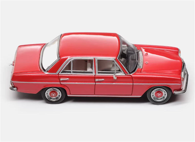 Max well Mercedes Benz 200 W114 Metallic Red 1:64 Car Pre-built Airliner Model Display view3