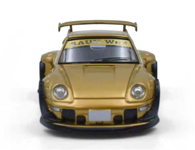 1:64 Porsche RWB 993 GOLD Model model DIECAST Civil Car Model