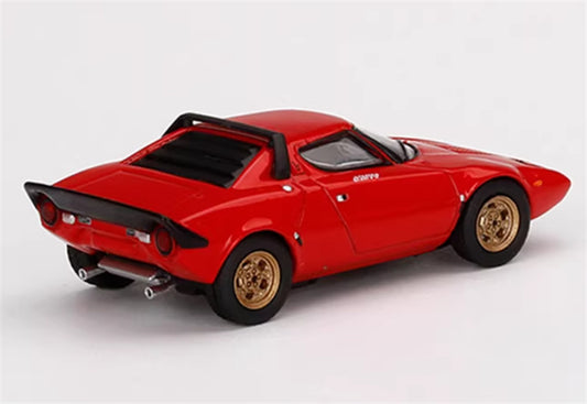 MINIGT Lancia Stratos HF Stradale Rosso Arancio left-hand drive red color box packaging 1:64 Car Pre-built Model view2