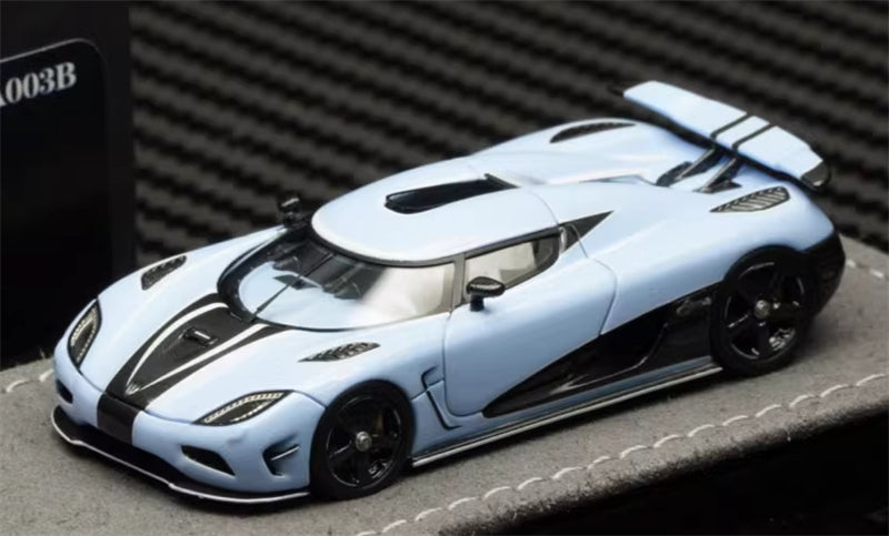 GRYNING Koenigsegg Agera R Supercar Light Milk Blue Limited Edition 399PCS ONLY 1:64 car Pre-built Model view5
