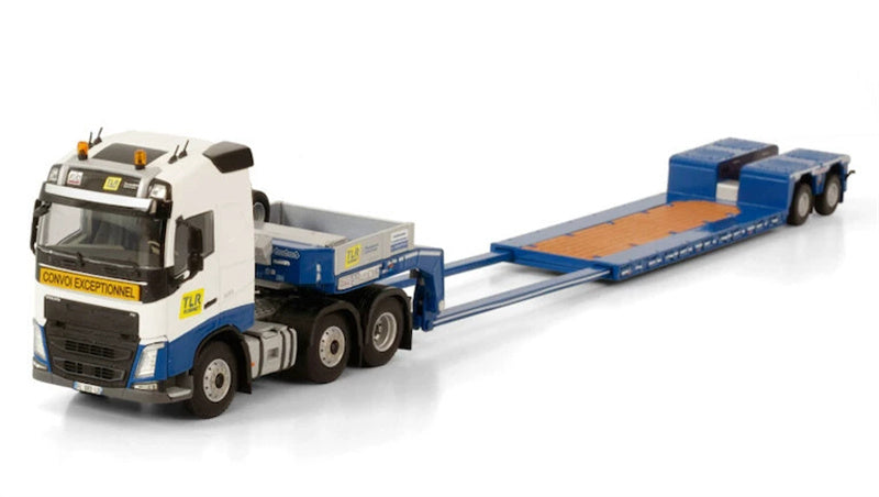 WSI VOLVO FH4 GLOBETROTTER 6X2 TWINSTEER LOW LOADER EURO - 2 AXLE TLR ROBINET 1:50 Truck Pre-built Model