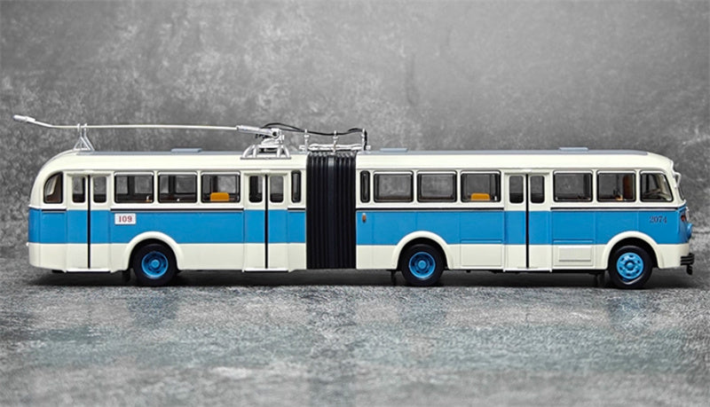 Beijing Public Transport BK560 articulated trolley bus Route 109 blue 1:64 Bus Pre-built Model view3