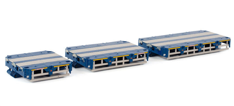 WSI SCHEUERLE INTER COMBI SET PARTS: SPACERS (3 METER, 4,5 METER AND 6 METER) BLUE Premium Line 1:50 Truck Pre-built Model
