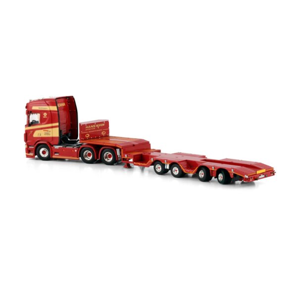1:50 SCANIA HANS KIRN GMBH S CS20H 6X4 SEMI LOW LOADER 4 AXLE WSI Red Diecast Model