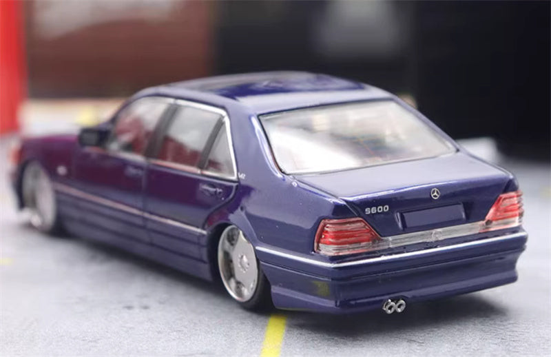 SW Mercedes Benz S600 W140 Blue Limited Edition 499PCS ONLY 1:64 car Pre-built Model view4