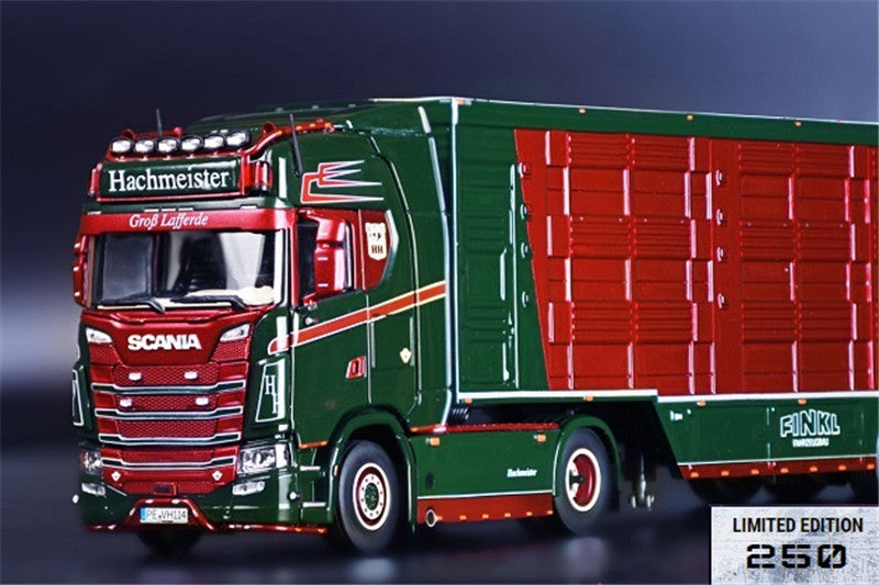 IMC Scania S Series High Roof 4x2 with Livestock TRANSPORT trailer Hachmeister 1/50 Truck Pre-built Model