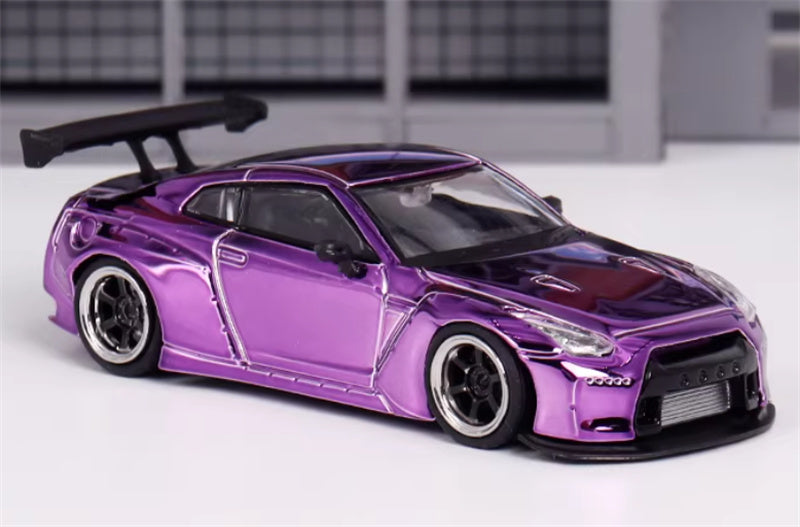 LMLF MODEL Nissan GT-R R35 Pandem Rocket Bunny Electroplating purple Limited Edition 500PCS ONLY 1:64 Car Pre-built Model view5
