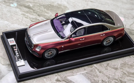 MOTORHELIX Hongqi Guoya Gentian Purple Akagold Double Color Limited Edition 199PCS ONLY 1:18 Car Pre-built Model view2