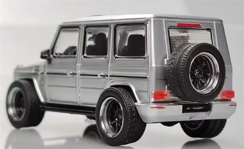 LeManFang Mercedes Benz G63 spare tire modification Limited Edition 499PCS ONLY silver 1:64 Truck Pre-built Model view2