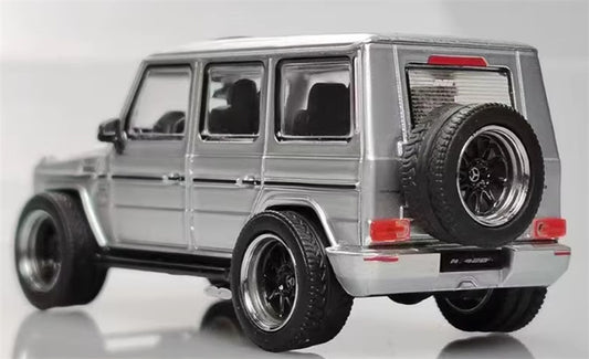 LeManFang Mercedes Benz G63 spare tire modification Limited Edition 499PCS ONLY silver 1:64 Truck Pre-built Model view2