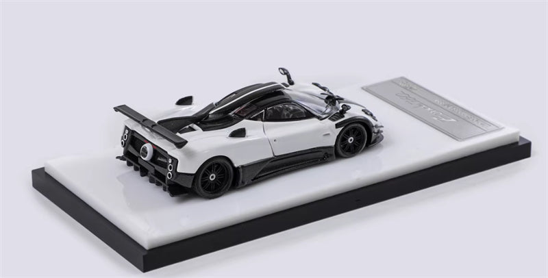 HKM Premium Pagani Zongta 760 Hardtop Ice Snow White Limited Edition 999PCS ONLY 1:64 Car Pre-built Model view3