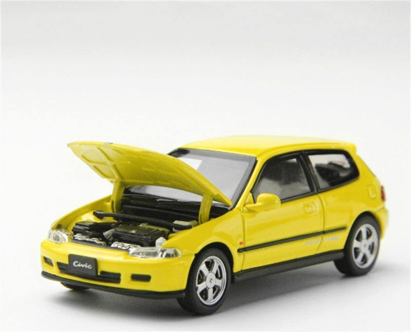 LCD-MODELS Honda Civic SiR II EG6 Yellow 1:64 car Pre-built Model view3