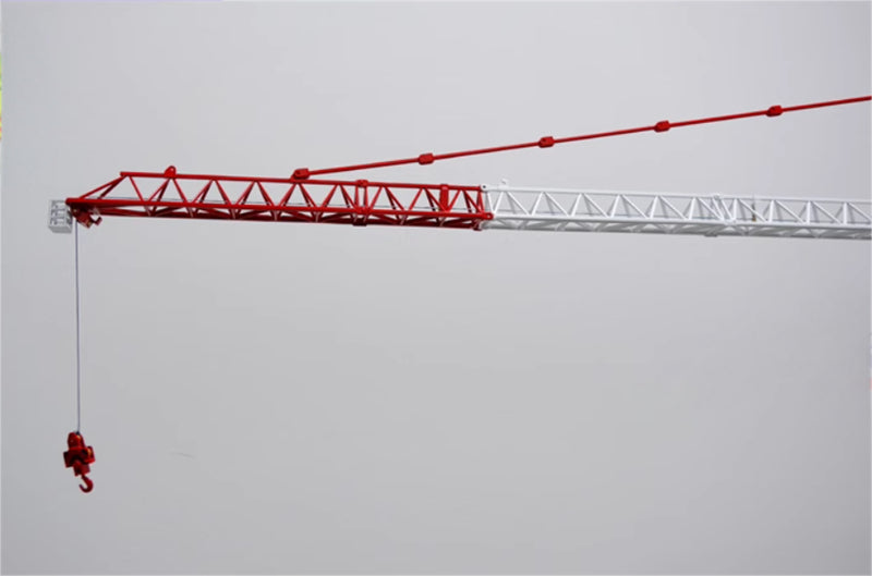 ZTM ZTL5522-14 Boom Tower Crane Project Red/White Painting 1:87 Truck Pre-built Model