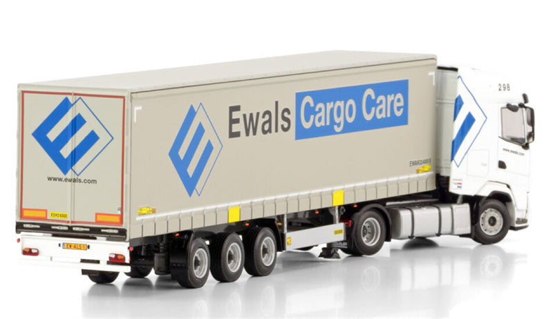 WSI DAF XG 4X2 CURTAINSIDE TRAILER - 3 AXLE Ewals Cargo Care 1:50 Truck Pre-built Model