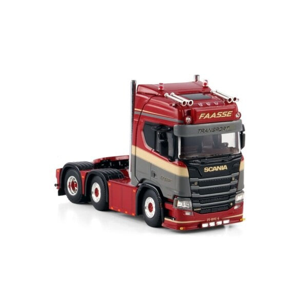1:50 SCANIA FAASSE TRANSPORT R Highline CR20H 6X2 WSI  Red DIECAST Model