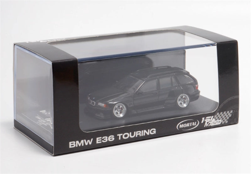 Mortal Third Generation BMW 3 Series E36 Four-Door Touring Black Lowered Version Limited Edition 499PCS ONLY 1:64 Car Pre-built Model view9