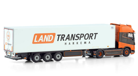 WSI VOLVO FH5 GLOBETROTTER XL 4X2 REEFER TRAILER - 3 AXLE Land Transport Harkema 1:50 Truck Pre-built Model