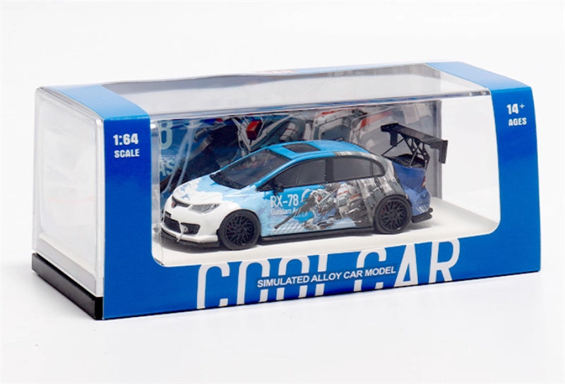 COOL.CAR Honda Civic FD2 explosive redesign mecha livery Blue regular version Limited Edition 500PCS ONLY 1:64 Car Pre-built Model view8