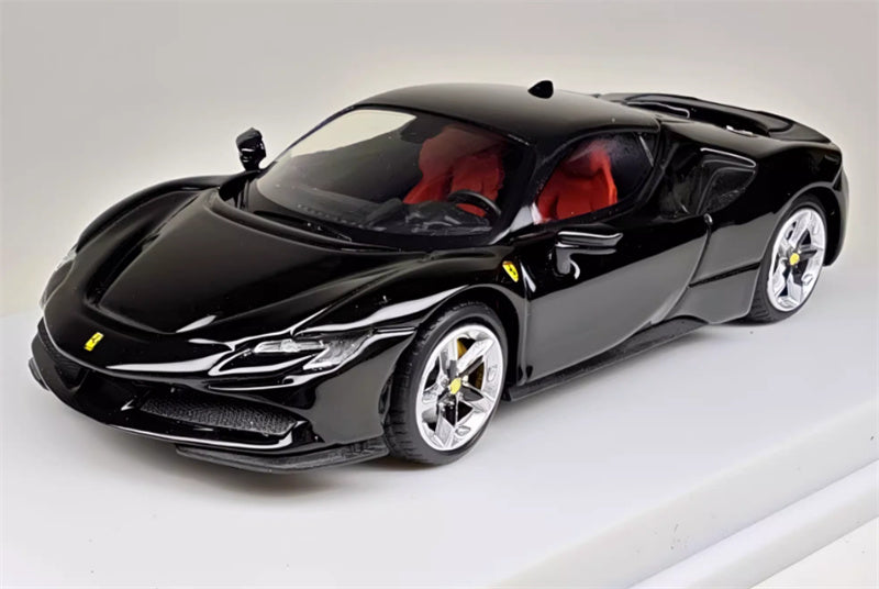 Lang feng Model Ferrari SF90 supercar Black hardtop 1:64 Car Pre-built Airliner Model Display view1