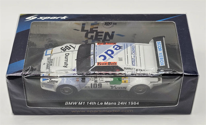 Spark BMW M1 14th Le Mans 1984 SADRIN & RAPIN DUNLOP 1:43 Car Pre-built Model view5