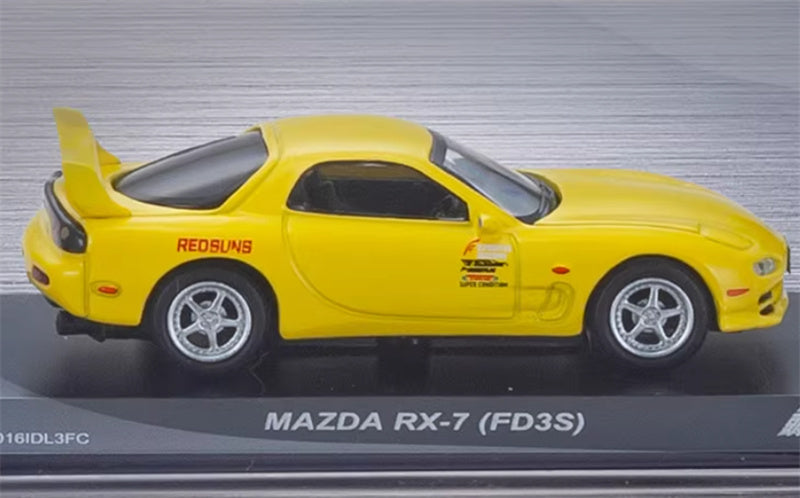 KYOSHO MAZDA RX-7 FD3S Yellow 1:64 Car Pre-built Airliner Model Display view3