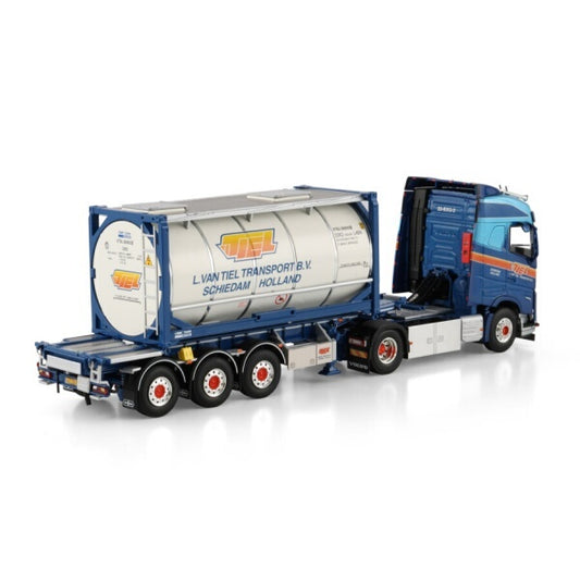 1:50 VOLVO L. VAN TIEL FH5 4X2 30FT 3 AXLE + 20FT TANK CONTAINER WSI   Diecast Model