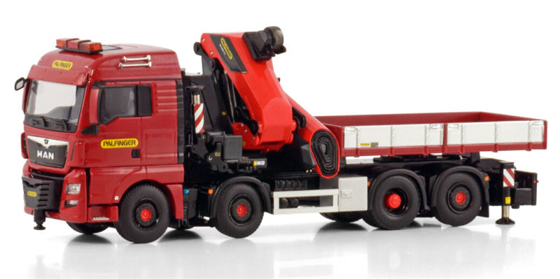 WSI MAN TGX XLX EURO 6C FACELIFT 8X2 TAG AXLE WITH PALFINGER PK 1650 TEC + JIB DEMOUNTABLE BODY Premium Line 1:50 Truck Pre-built Model