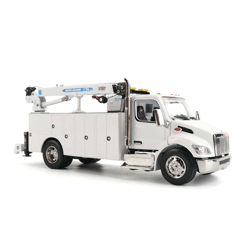 1:50 Peterbilt Auto Crane 536 Caterpillar Titan85-Body HC14-Crane Work Truck w/ Miller EnPak Limited Collectors Edition White Diecast Model