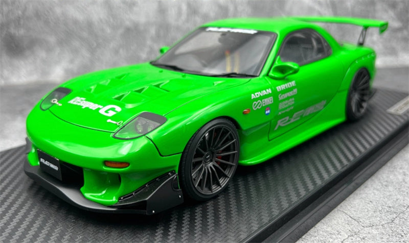 IGNITION MODEL Mazda Amemiya RX-7 FD3S RE Green 1:18 Car Pre-built Model view1