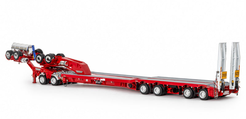 Drake  Rosso Red 4x8 Swingwing and 2x8 Dolly Trailer trailer 1:50 Truck Pre-built Model