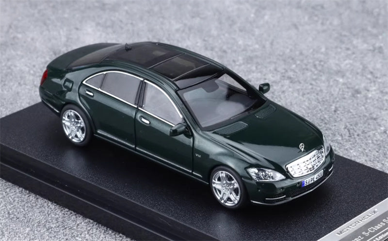 MOTORHELIX Mercedes Benz S-Class S600L W221 Green Limited Edition 499PCS ONLY 1:64 car Pre-built Model view3