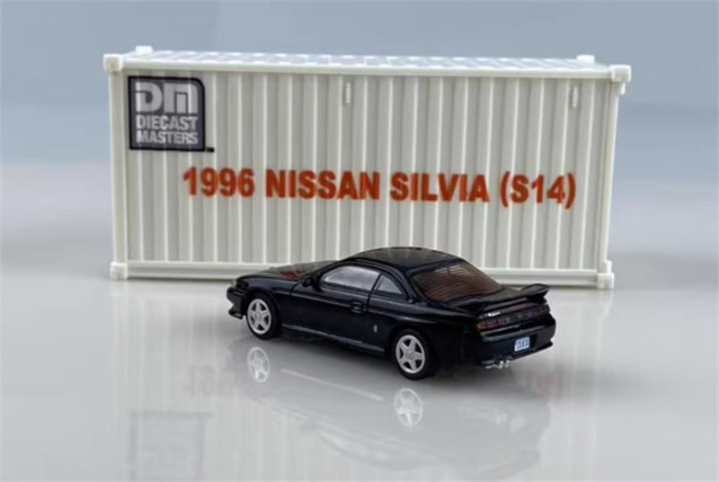 CATERPILLAR NISSAN SILVIA S14 black left-hand drive 1:64 Car Pre-built Model