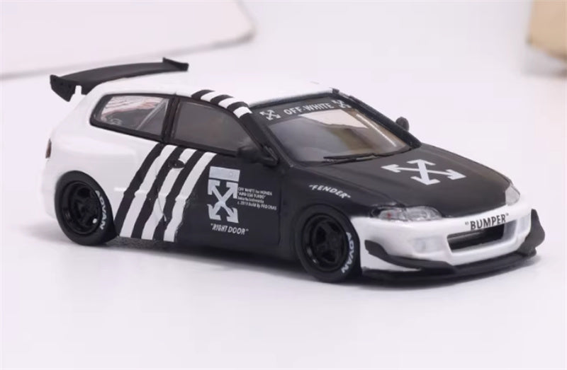 mymodelcollect Honda Civic EG6 Black white coating Limited Edition 999PCS ONLY 1:64 Car Pre-built Model view5