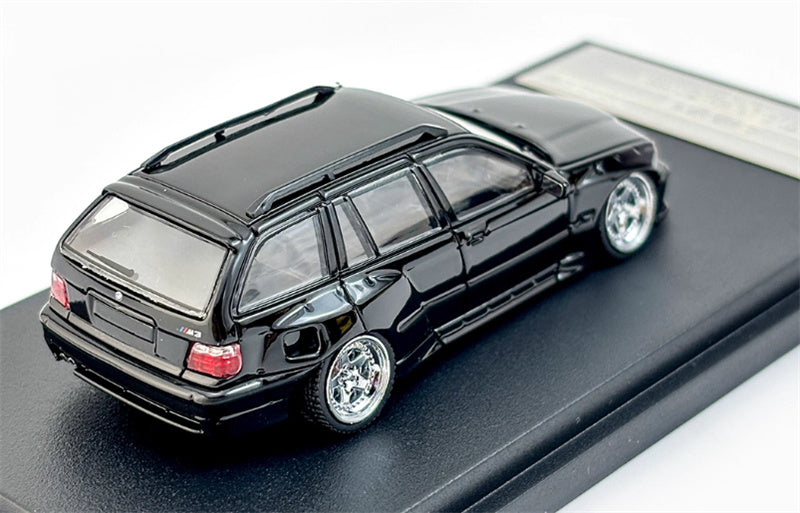 Mortal Third Generation BMW 3 Series E36 Four-Door Touring Black Lowered Version Limited Edition 499PCS ONLY 1:64 Car Pre-built Model view3