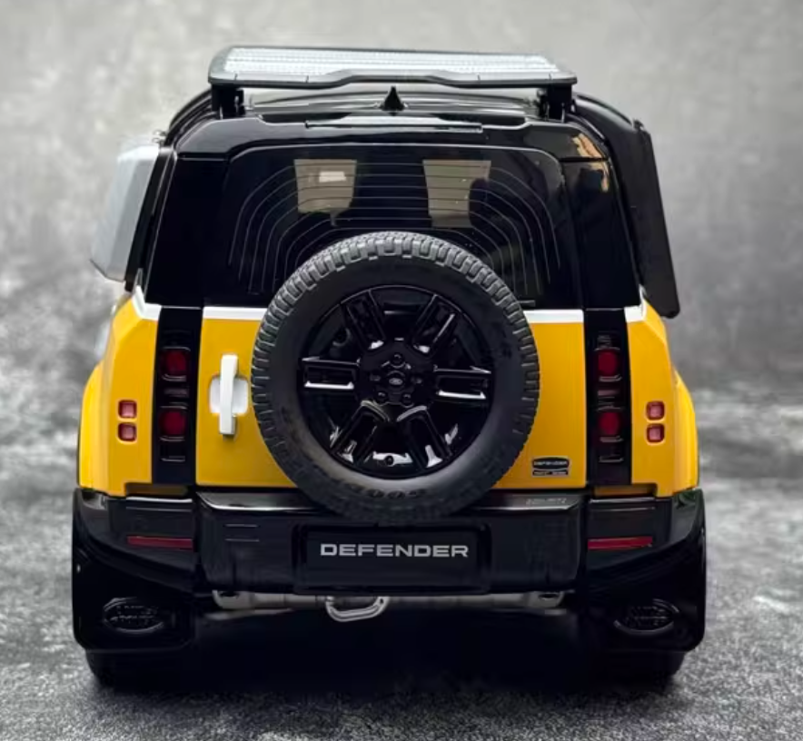 Almost Real 2023 Land Rover Defender 90 Trophy Yellow White 1:18 Car Pre-built Model view11