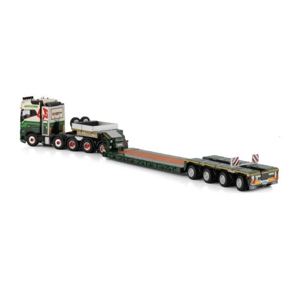 1:50 VOLVO WESTDIJK SE FH5 8X4 W/ ADD ON AXLE LOW LOADER 4 AXLE WSI Diecast Model