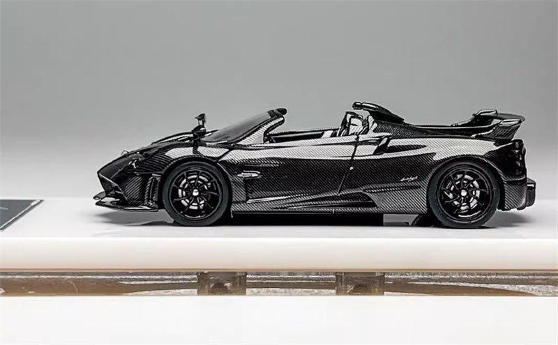 HH Model Pagani Huayra Tricolore Black Carbon Fiber - Convertible Edition Limited Edition 399PCS ONLY 1:64 Car Pre-built Model view3