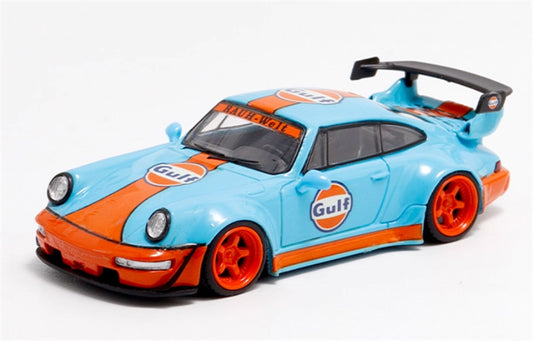 DECODE Porsche RWB 964 Exhibition gulf Limited Edition RAUH - Welt 1:64 Car Pre-built Model view1