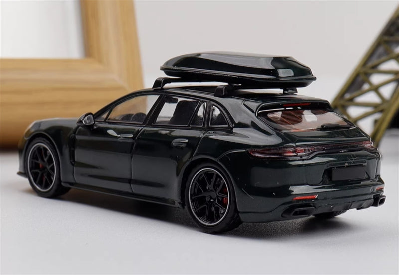 1:64 Porsche Panamera Sport Turismo Travel version Limited Edition 499pcs ONLY  Oak Green Ghost Player DIECAST Model