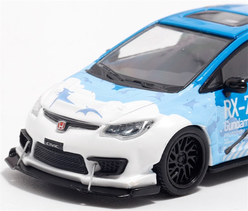 COOL.CAR Honda Civic FD2 explosive redesign mecha livery Blue regular version Limited Edition 500PCS ONLY 1:64 Car Pre-built Model view5