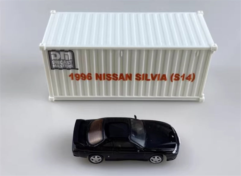 CATERPILLAR NISSAN SILVIA S14 black left-hand drive 1:64 Car Pre-built Model