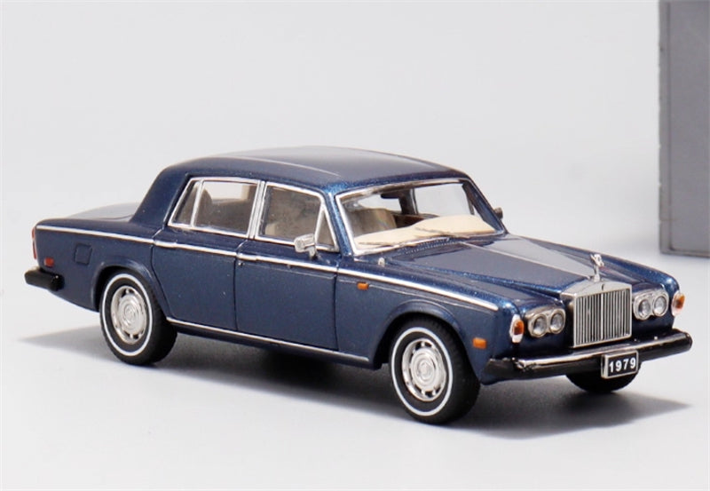 GFCC 1979 Rolls Royce Silver Shadow II Luxury Classic Blue Gold Limited Edition 499PCS ONLY 1:64 car Pre-built Model view2