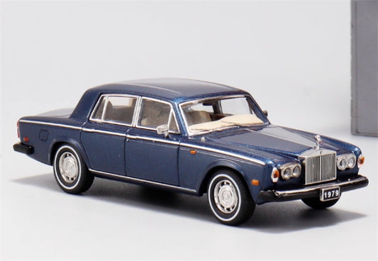 GFCC 1979 Rolls Royce Silver Shadow II Luxury Classic Blue Gold Limited Edition 499PCS ONLY 1:64 car Pre-built Model view2