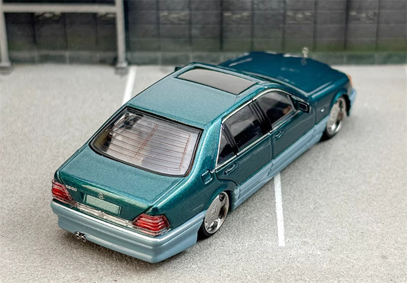 SW Mercedes Benz S600 W140 Green Hybrid Limited Edition 499PCS ONLY 1:64 car Pre-built Model view4