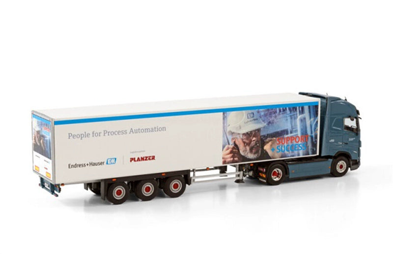 WSI VOLVO FH5 GLOBETROTTER XL 4X2 BOX TRAILER - 3 AXLE PLANZER AG 1:50Truck Pre-built Model