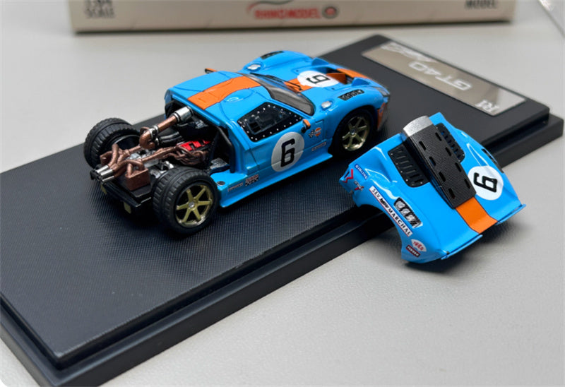 Rhino Model Ford GT40 #6 Gulf Painting Limited Edition 599PCS ONLY 1:64 Car Pre-built Model view2
