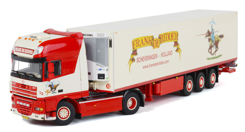 WSI DAF XF 105 SUPER SPACE CAB REEFER TRAILER - 3 AXLE Frank de Ridder 1:50 Truck Pre-built Model
